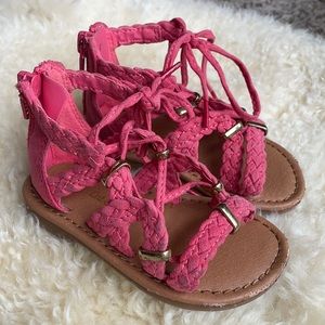 Cat & Jack pink and gold gladiator sandals size 5